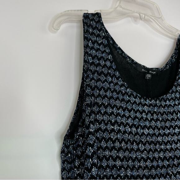 Blue Sage Vintage glittery shimmer tank blouse 90s Y2K evening artsy size Large - Picture 4 of 11